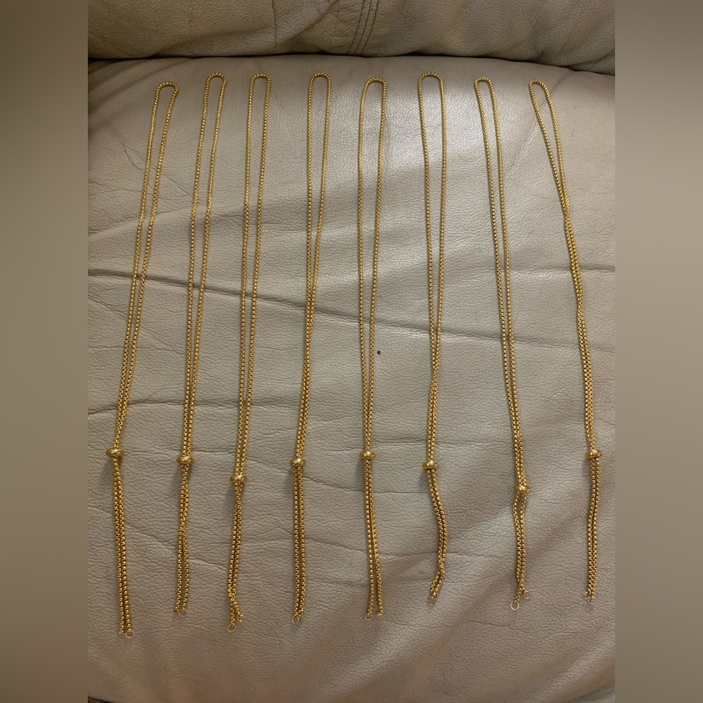 Stainless steel lariat necklace with pouch